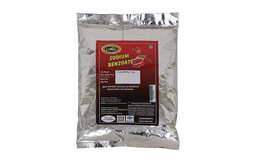 Tripple Star Sodium Benzoate    Pack  500 grams